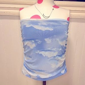 Urban Outfitters Cloud Mesh Lined Tube Top